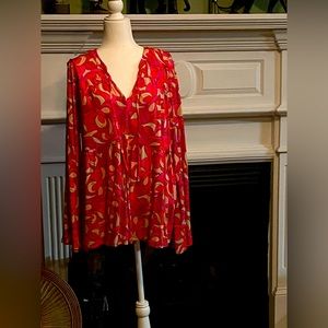 Printed Bell Sleeve Top